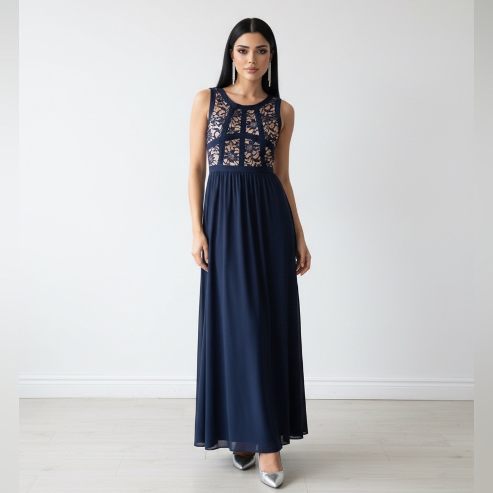 Morgan and Co.  lace top Long dress.        Junior size 3/4